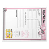 Dagelijks om een lijst te maken - Roze linten en w Notitieblok (Voorkant)