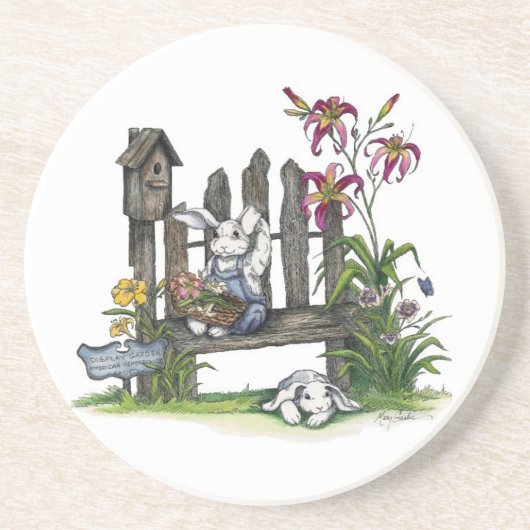 Dagelijks onderzetter/Bunny Zandsteen Onderzetter (Voorkant)