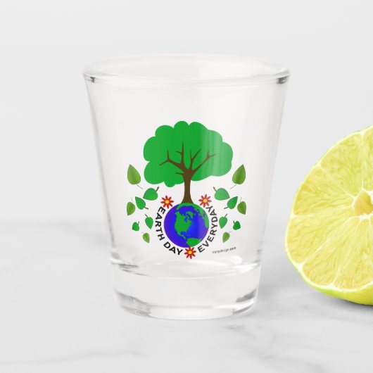 Dagelijks ontwerp op Aarde Shot Glas (Voorkant)
