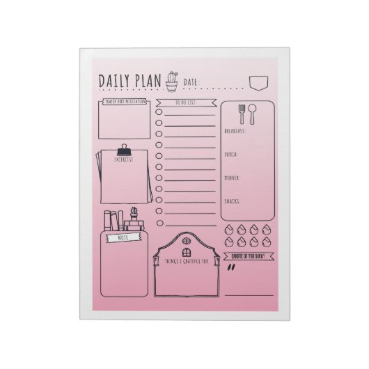 Dagelijks planner notitieblok (Linkerzijde)