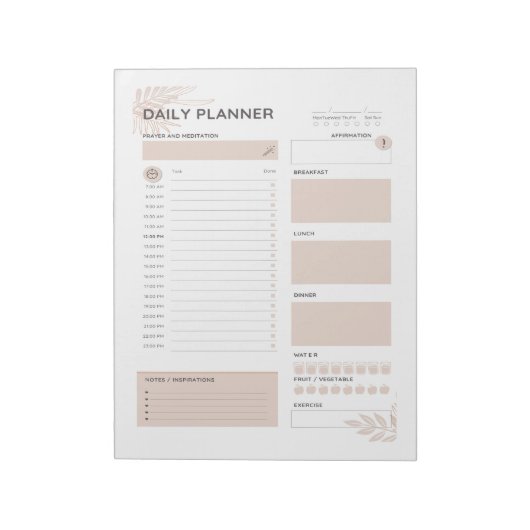 Dagelijks planner notitieblok (Linkerzijde)