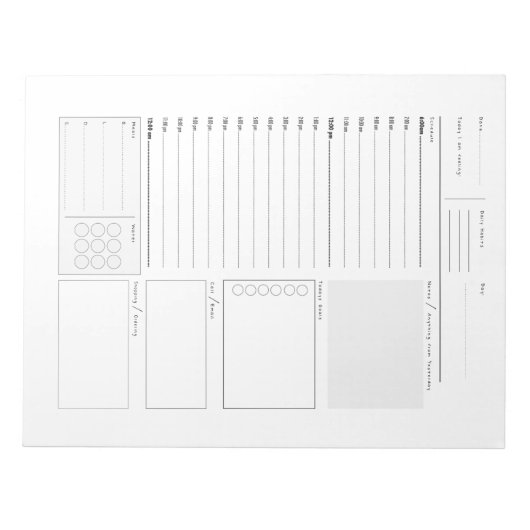 Dagelijks plannerblok notitieblok (Voorkant)