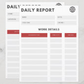 Dagelijks rapport (Voorkant / Achterkant)