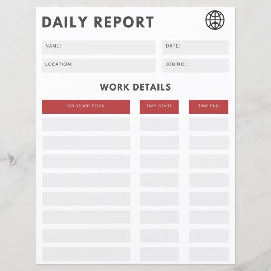 Dagelijks rapport (Voorkant)