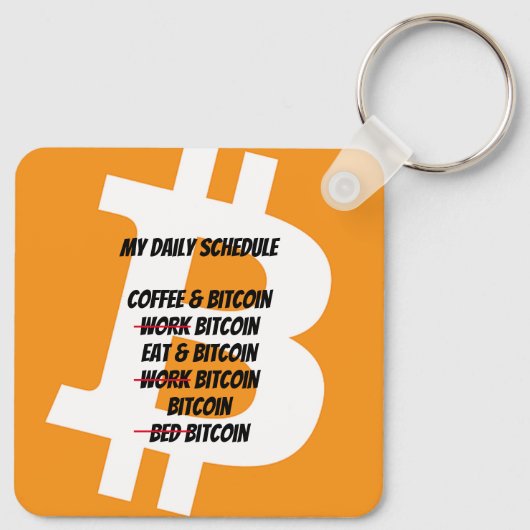 Dagelijks schema bitmunt sleutelhanger (Achterkant)