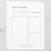 Dagelijks schema voor planners om de organisator v (Voorkant / Achterkant)