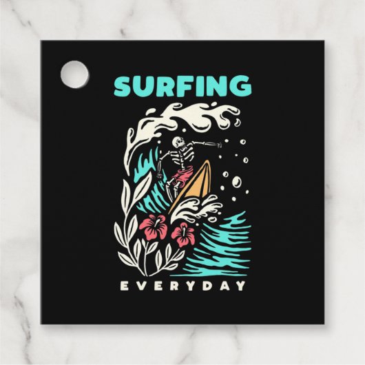 Dagelijks surfen bedankjes labels (Voorkant)