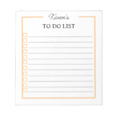 Dagelijks te doen lijst voor Work School Checklist Notitieblok (Voorkant)