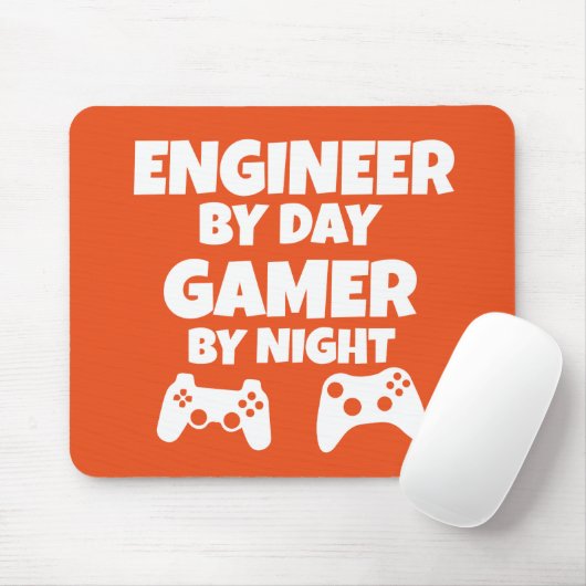 Dagelijks technicus, 's nachts Gamer - grappig Muismat (Met muis)