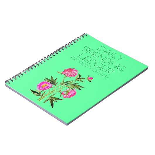 Dagelijks uitgegeven Ledger Peonies Financieel Not Notitieboek (Linkerzijde)