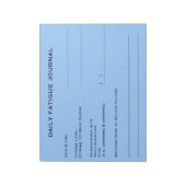 Dagelijks vermoeidheidsjournaal (hemelsblauw) notitieblok (Linkerzijde)