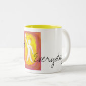 Dagelijks vieren! tweekleurige koffiemok (Voorkant rechts)