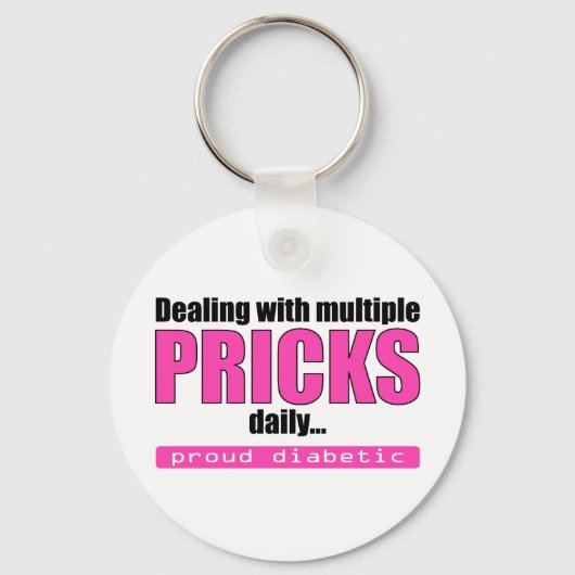Dagelijks werken met meerdere Pricks (roze) Sleutelhanger (Voorkant)