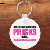 Dagelijks werken met meerdere Pricks (roze) Sleutelhanger (Voorkant)