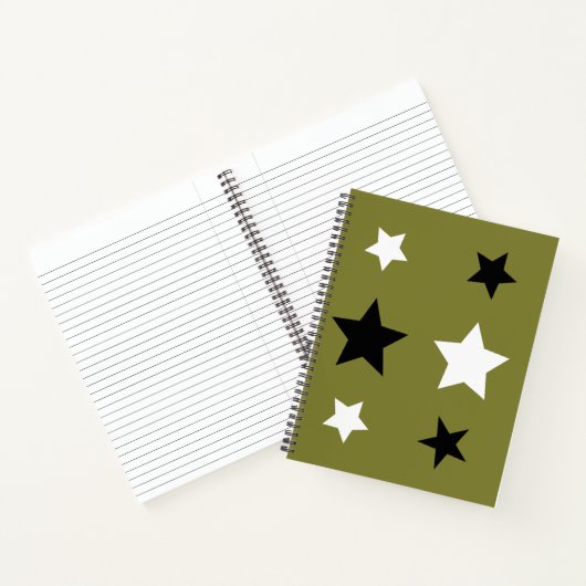 Dagelijks worden witte sterren stijlvol notitieboek (Binnen)