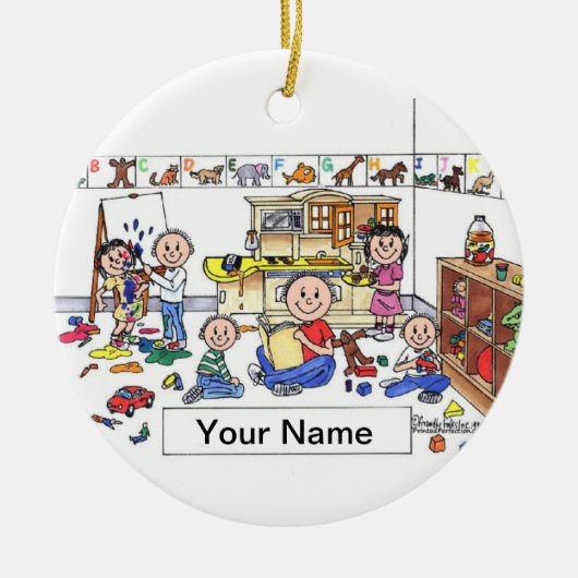 Dagelijks zorgpersoneel - Mannelijk Keramisch Ornament (Voorkant)