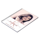 Dagelijkse aangepaste foto witte rozen gouogram notitieboek (Linkerzijde)