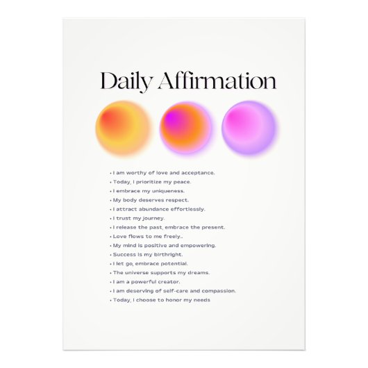 dagelijkse affirmaties foto afdruk (Voorkant)