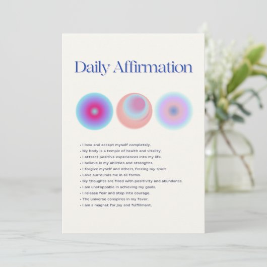 dagelijkse affirmaties kaart (Staand voorkant)