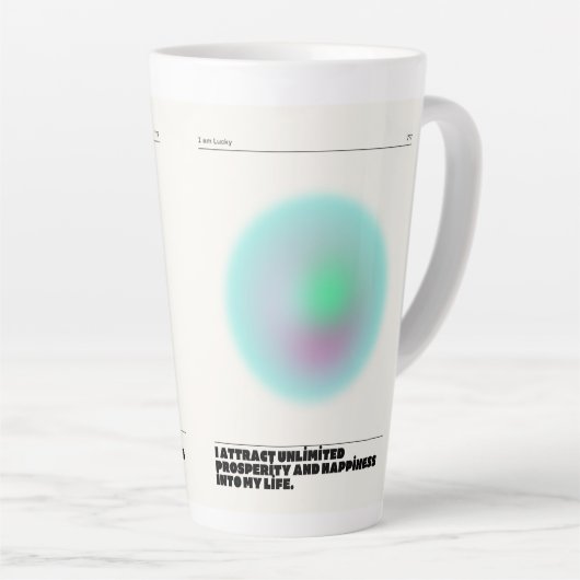 dagelijkse affirmaties latte mok (Rechterhoek)