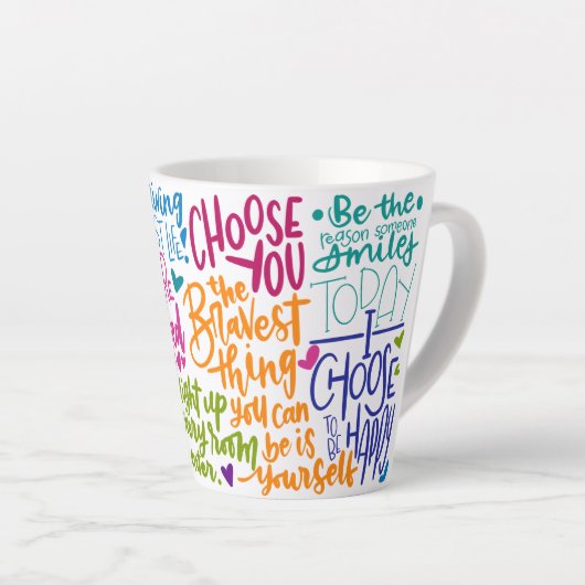 Dagelijkse Affirmaties Latte Mok (Rechterhoek)