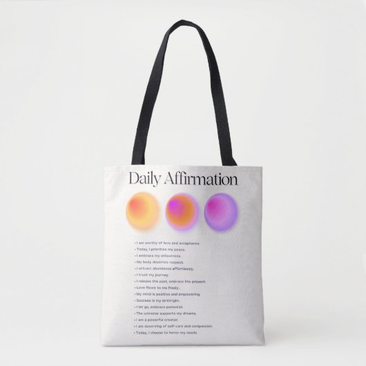 dagelijkse affirmaties tote bag (Voorkant)