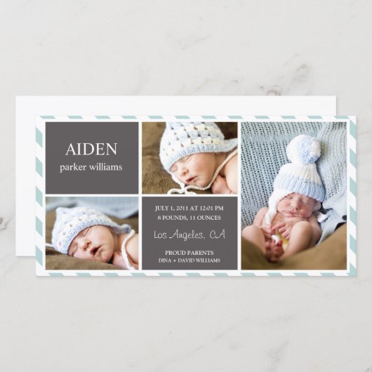 DAGELIJKSE BABY | GEBOORTEAANKONDIGING AANKONDIGING (Voorkant / Achterkant)