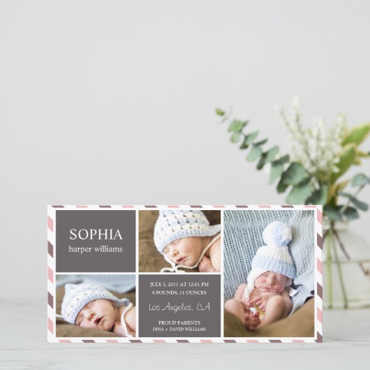 DAGELIJKSE BABY | GEBOORTEAANKONDIGING AANKONDIGING (Staand voorkant)