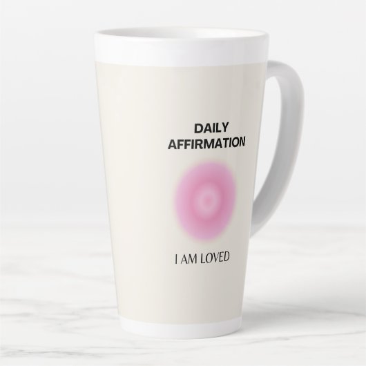 Dagelijkse bevestiging, positieve bevestiging, Spi Latte Mok (Rechterhoek)