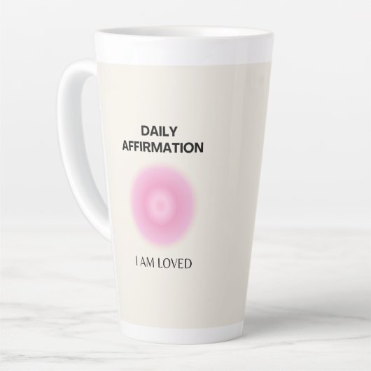 Dagelijkse bevestiging, positieve bevestiging, Spi Latte Mok (Linkerhoek)