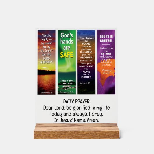 DAGELIJKSE BIJBELSE BEVESTIGINGEN  CHRISTELIJK ACRYL BORD (Voorkant)