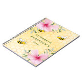 Dagelijkse bijenhoningraat roze florals college be notitieboek (Linkerzijde)