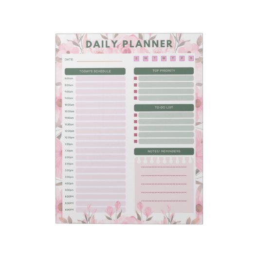 dagelijkse bloemen planner notitieboek notitieblok (Linkerzijde)