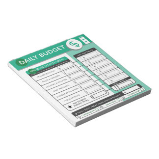 Dagelijkse budgetdoelen & tracering notitieblok