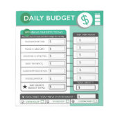 Dagelijkse budgetdoelen & tracering notitieblok (Voorkant)