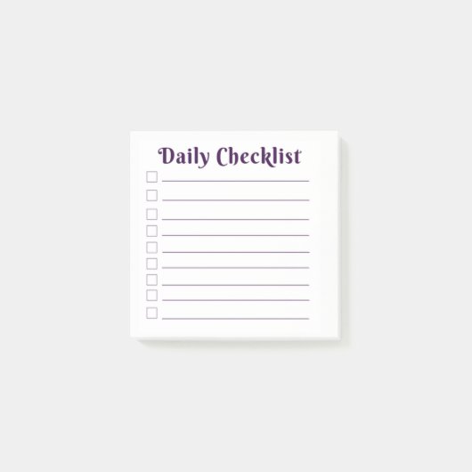 Dagelijkse checklist Post it Custom Post-it Notes (Voorkant)