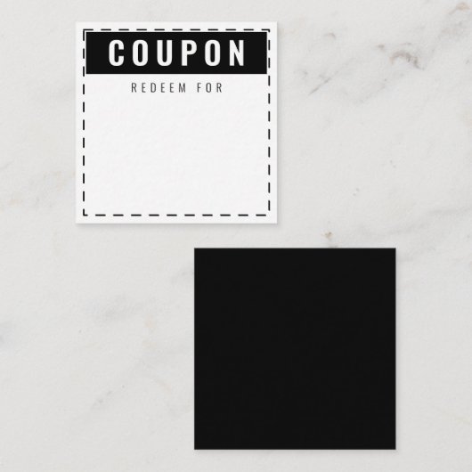 Dagelijkse coupons | Blanco Classic Black Notitiekaartje (Voorkant / Achterkant)