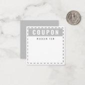 Dagelijkse coupons | Blanco lichte grijs Notitiekaartje (Voorkant / Achterkant in situ)