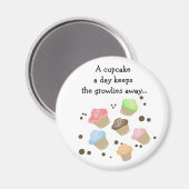 Dagelijkse Cupcake Spreuk Magneet (Voorkant / Achterkant)