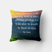 Dagelijkse dankbaarheid Quote Kussen (Achterkant)