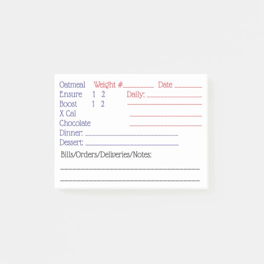 Dagelijkse Dieet Post-it® Notes (Voorkant)