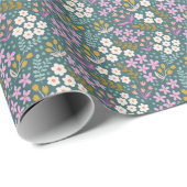 Dagelijkse Ditsy Floral in Jewel Tones Cadeaupapier (Rol Hoek)