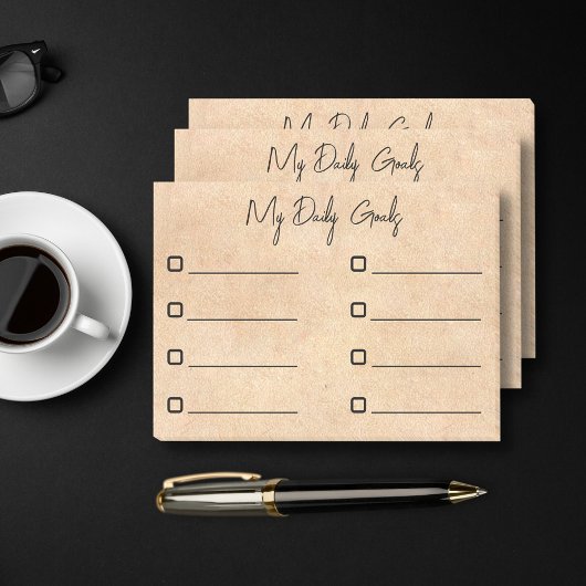 Dagelijkse Doelen Kraft Brown Minimalist Stijlvol Post-it® Notes