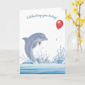 Dagelijkse dolfijn met ballon in water kaart (Gele Bloem)