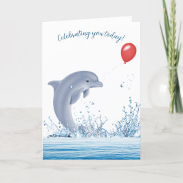 Dagelijkse dolfijn met ballon in water kaart