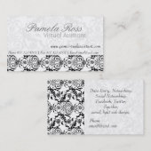 Dagelijkse dosis Charm Elegant Modern Royal Damask Visitekaartje (Voorkant / Achterkant)
