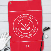 Dagelijkse dosis ijzer Monogram rood Golfhanddoek
