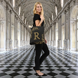 Dagelijkse elegantie: gepersonaliseerd gouden mono tote bag
