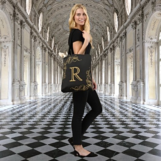 Dagelijkse elegantie: gepersonaliseerd gouden mono tote bag