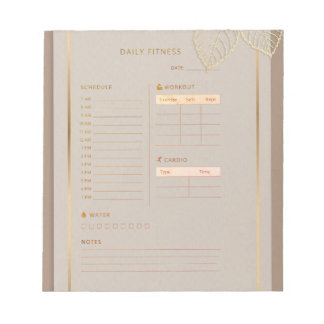 Dagelijkse fitnessplanner goud klassieke aquarel Notitieblok